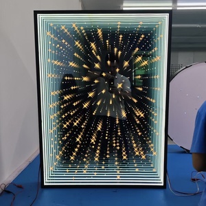 Neón 3D personalizado luz mágica ilusión pared túnel señal abismo efecto Panel Led infinito espejo para Oficina Baño Club <span class=keywords><strong>Bar</strong></span> Decoración - Product Image 1