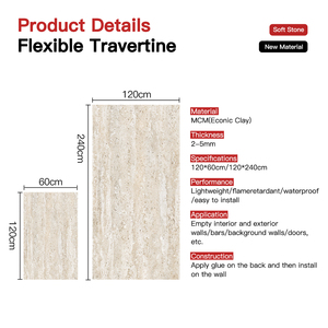 Nhà Máy Giá MCM linh hoạt travertine mềm đá Bảng điều chỉnh MCM cho bên ngoài bức tường nội thất Ốp - Product Image 5