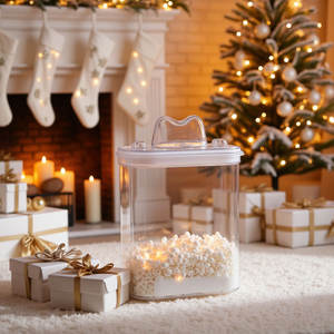 Прозрачный прямоугольный пластиковый питомец + силиконовый материал Милая кошачья голова для хранения может сочетаться - Product Image 6