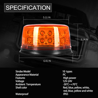 Feux de signalisation LED ambre 12-24V, huit angles, large visibilité, étanche IP65, installation facile, lampe de secours stroboscopique