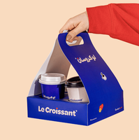 Carton de qualité alimentaire, personnalisation complète de la boîte à gâteaux de haute taille avec poignée