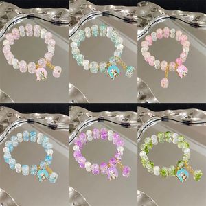 Pulsera de cuentas de cristal craquelado con diseño de palomitas de maíz de fantasía, con dijes para niña, de color degradado, para niñas y mujeres, pulseras de la amistad, joyería - Product Image 2
