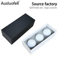 Balles de golf uniques, lot de 3, blanches et noires, logo personnalisé, souvenir de golf, cadeau pour hommes