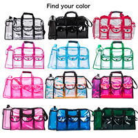 Grande capacité, sac transparent en vinyle durable avec poignée souple, trousse de maquillage tendance, plusieurs poches, motif bonbons, étui cosmétique de voyage