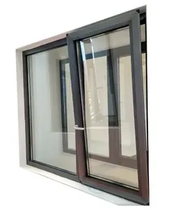 強化ガラス断熱材モダンスタイルトリプルガラス粉体塗装アルミニウム窓中国最新窓デザイン