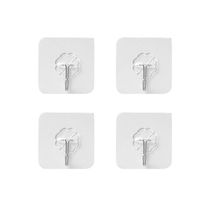 Stainless Steel Wall <b>Hook</b> Rectangle Shape Self-Adhesive Transparent Base Minimalist Design for Clothing Storage - Product Image 4