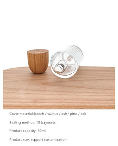 Cilindro de Perfume de Vidrio Vacío de Lujo de 50 ml y 100 ml con Tapa de Madera - Product Image 5