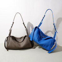 Sac hobo de luxe en cuir véritable pour femme - Sac à bandoulière en cuir de vachette souple avec sangle réglable - Sac polyvalent à porter sous le bras ou en bandoulière