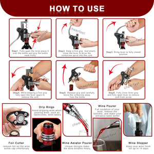 Accessoires pour le <span class=keywords><strong>vin</strong></span> personnalisables, kit d'ouvre-<span class=keywords><strong>bouteille</strong></span> multifonctionnel, tire-bouchon pour <span class=keywords><strong>bouteille</strong></span> de <span class=keywords><strong>vin</strong></span>, ensemble de tire-bouchons avec étui en bois - Product Image 5
