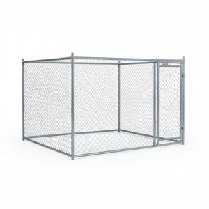Gabbia per Cani in Acciaio Zincato Resistente 6.6x6.6x4.9 Ft, Gabbia per Animali Domestici da Esterno con Chiusura di Sicurezza per Razze Grandi - Product Image 1
