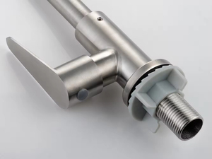 Gran oferta, grifo de fregadero de cocina de acero inoxidable 304 de agua fría de un solo Mango, grifo de agua de níquel cepillado montado en cubierta, embalaje en blíster - Product Image 5