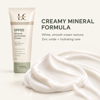 Crème solaire minérale végane LANCE Private Label SPF50 PA+++ pour le sport, protège contre les dommages UVA UVB, convient à tous les types de peau