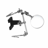 Kids School 2.5X 360 Degree Rotating Adjusting Magnifier With 2 Alligator Clips Portable Metal Magnifying Glass Lens