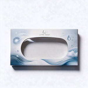 Boîtes en papier personnalisées en gros avec fenêtre transparente pour l'emballage de masques de sommeil occultants - Product Image 3