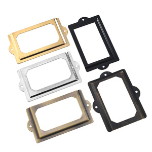 Retro Chinese Style Metal <b>Frame</b> Rectangle Drawer Cabinet Label Holder Durable Iron Plated Finish - Product Image 5