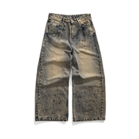 YAXI ODM OEM Jeans Baggy Vintage Personnalisés Effet Délavé Jambe Large Streetwear en Denim pour Hommes