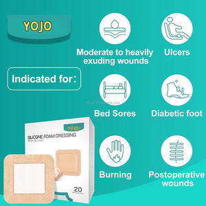 Pansement en mousse de silicone YOJO avec bordure, lot de 20, adhésif 4"x4", pansement imperméable pour soins des plaies - Product Image 6