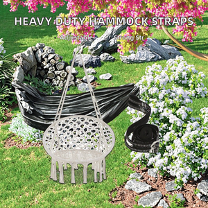 Queenknow - Juego de Dos Correas para Hamaca de Diseño Tradicional, Resistentes y Ajustables para Muebles de Exterior - Product Image 2