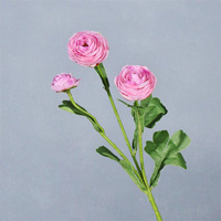 Bunga Peony Buatan Mewah C-096, Bunga Ranunculus Peach, Bunga Peony Sutra, Mawar Teh, Tangkai Peony Palsu, Buket