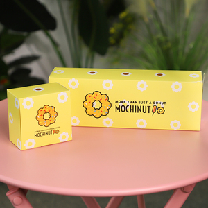 LOKYO Customized clamshell box folding flat doughnut macaron cookie paper boxes with hole