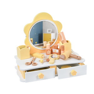 Juego de Madera con Forma de Flor Pequeña <span class=keywords><strong>Montessori</strong></span>, Salón de Belleza, Juego de Imitación de Peluquería, Mesa de Cocina, Juguetes de Rol - Product Image 6