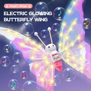 Leuchten Sie Fairy Wings elektrische Schmetterling Prinzessin Wings Bubble Toy Sparkling Glowing für Halloween Weihnachts geschenk