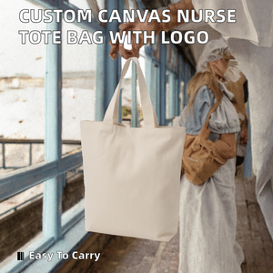 Women's <b>Nurse</b> Canvas Tote <b>Bags</b> with Solid Color Portable Design Open Closure and Custom Printed Medical Utility Logo - Product Image 2