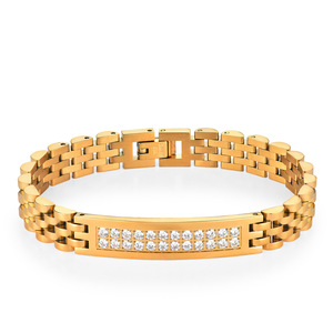 Korean Japanese Style Couple <b>Bracelets</b> for Men Women Casual Versatile Inlaid Rhinestone Fashion Minimalist Double Row Zircon Wat - Product Image 4