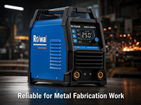 Machine à souder MMA portable Rolwal 250A avec écran LCD, moteur DC, nouvelle, 220V