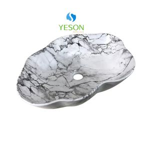 Lavabo marroquí hecho a mano, recipiente de cerámica para pedicura, mesa portátil, fregadero moderno de arte elegante para escurridor de Hotel para lavandería de mármol - Product Image 1