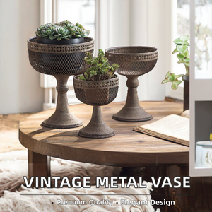 Vintage Style Iron Art Deco Floor Flower <b>Vase</b> High Quality Home Decoration Latest Top Selling Direct Factory Supply - Product Image 2