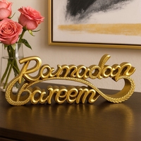Nouveauté : Décoration de table islamique moderne en résine dorée, mosquée en résine, décorations Ramadan Kareem, Ramadan Mubarak, Eid.