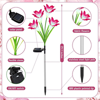 Lampe solaire LED Lily IP65 étanche à brancher au sol, allumage/extinction automatique pour cour extérieure, jardin, pelouse, paysage, décoration de vacances