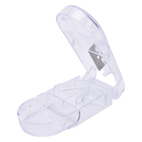 Boîte à pilules transparente en plastique, mini, promotionnelle, pour la vente en gros, avec logo personnalisé, portable et imprimée en sérigraphie