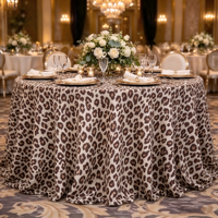 Nappe ronde à imprimé léopard multi-tons, couverture de table à pois animaliers pour salle de banquet, fête, hôtel et service traiteur