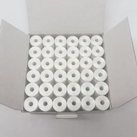 Bobinas de Hilo para Bordar Blancas al por Mayor, 75D/2, Pre-Enrolladas, Tamaño L, sin Lateral