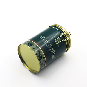 Contenedor de almacenamiento de té y café hermético redondo personalizado de alta calidad, lata de Metal para té - Product Image 6