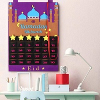 Calendrier de l'Avent Ramadan en feutre fait main, taille moyenne, fabriqué en Chine, disponible pour les vendeurs de commerce électronique en ligne