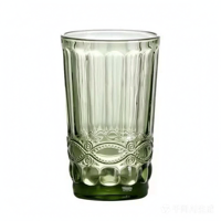 Verre à jus en verre de style européen avec relief coloré, verre à vin épaissi de 7 oz