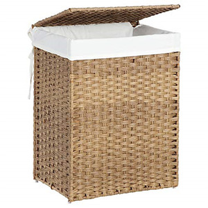 Kingwillow-Cesto de mimbre tejido a mano para <span class=keywords><strong>ropa</strong></span> <span class=keywords><strong>sucia</strong></span>, bolsa con forro de ratán sintético, para uso en el <span class=keywords><strong>baño</strong></span>, almacenamiento de <span class=keywords><strong>ropa</strong></span> <span class=keywords><strong>sucia</strong></span> - Product Image 3