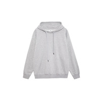 Sudadera con Capucha de Felpa Gruesa, Corte Holgado, Mezcla de Algodón, Bolsillo Canguro, Puños Acanalados, para Uso Diario Informal