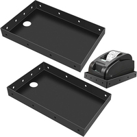 Support de tickets de restaurant JH-Mech (lot de 2) avec plateau et étagère pour imprimante, 4 trous de fixation par côté - Supports d'imprimante en promotion