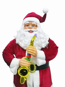 120Cm Cuộc Sống Kích Thước Hoạt Hình Navidad Sax Điện Và Nhảy Múa Santa Claus Bức Tượng Kỳ Nghỉ Giáng Sinh Trang Trí Bộ Sưu Tập Cảm Biến - Product Image 4