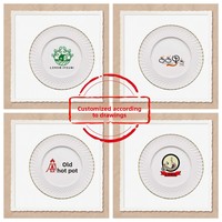 Service de vaisselle moderne et minimaliste en porcelaine fine, assiettes, bols et soucoupes en céramique, finition émaillée, pour usage hôtelier, logo personnalisé