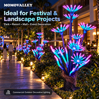 MOMOVALLEY Lampe LED en forme de fleur, éclairage paysager, sculpture lumineuse pour l'aménagement de jardins de villégiature, éclairage de parcs, décoration