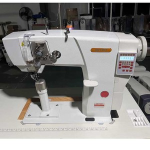 Máquina de coser de poste alto con alimentación por rodillo y gancho pequeño BT-591XZ para el logotipo de elásticos en botas y zapatos - Product Image 4