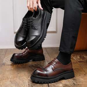 Zapatos Oxford de Hombre Británicos, Impermeables, de Cuero Genuino, Punta Cerrada, Hechos a Mano, para Boda, Formales, Casuales de Negocios, Antideslizantes, con Hebillas y Correas - Product Image 6