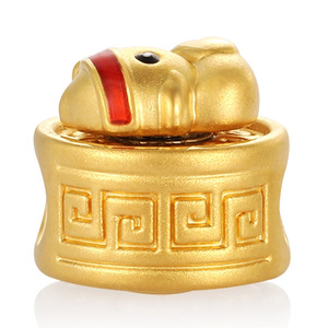 Creative beaded <b>Duck</b> bracelet accessories High-end luxury beaded Carved in real gold fit pan charm - Product Image 3