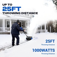 Pelle à neige électrique sans fil 40V, moteur sans balais, 2 batteries 40Ah, chargeur rapide, portée de 25 pieds, largeur de déneigement de 33 cm