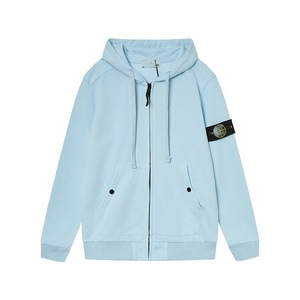 <span class=keywords><strong>Sweat</strong></span>-shirt à <span class=keywords><strong>capuche</strong></span> pour homme en coton, style mode urbaine, avec broderie effet pierre 1:1, couleur unie, manches style insulaire, fermeture éclair style badge, collection automne - Product Image 5